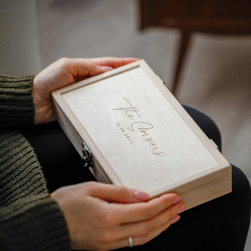Wooden Photo Box with USB 3.0 Drive – Elegant Storage for Photos and Memories - NZHANDICRAFT