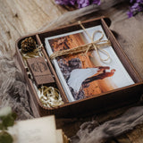 Wooden Photo Box in Vintage Style for Wedding Prints and USB Flash Drive - nzhandicraft