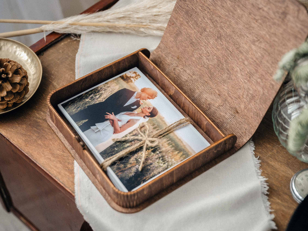Walnut Classic Photo Keepsake Box for Prints