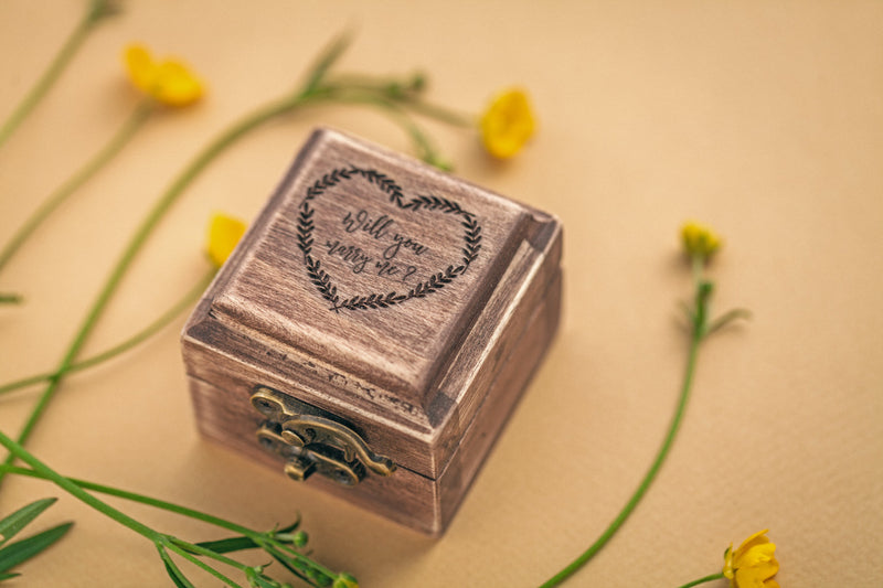 Personalized Ring Box, Ring Bearer Box, Custom Wooden Ring Box - nzhandicraft