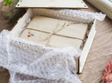 Wedding Glass Photo Box with Lid Memory Box for Photo - Silver - nzhandicraft