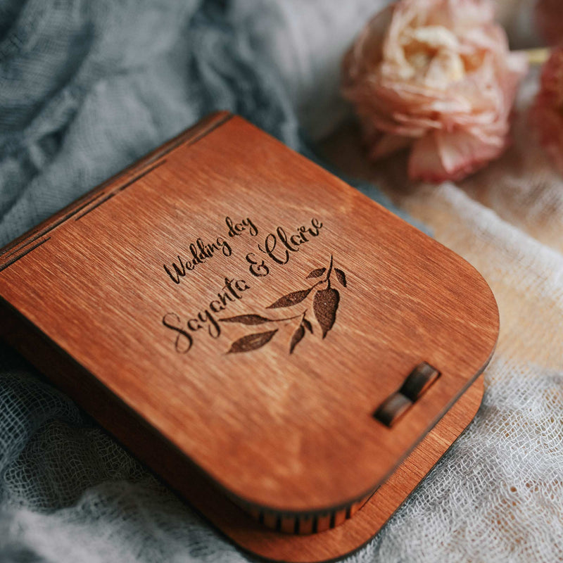 Gift Personalized Box with USB Flash Drive for Wedding Clients - nzhandicraft