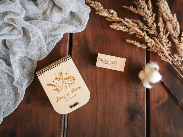 Maple Wooden USB Box with Wooden USB Flash Drive (option) - nzhandicraft