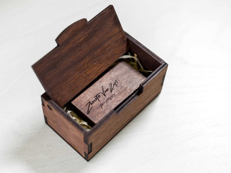 USB packaging box with wooden USB 3.0 flash drive (optional) - "sMini Vintage" - nzhandicraft