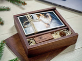 Memory Wooden Photo Box for Wedding and USB Drive - "Boston" - nzhandicraft